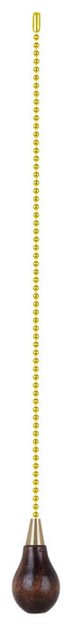 Aspen Creative 20501-X, 12" Wooden Knob Pull Chain with Metal Top, Walnut, Set o