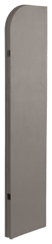 6 ft. Modern Arch Velvet Room Divider Charcoal 3 Panel