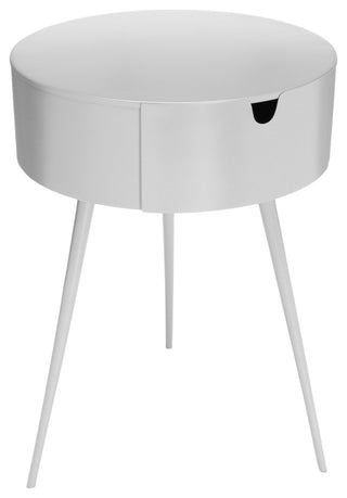 Bali Metal Side Table/Nightstand, White
