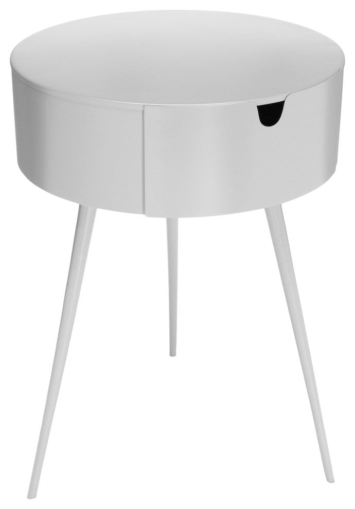 Bali Metal Side Table/Nightstand, White