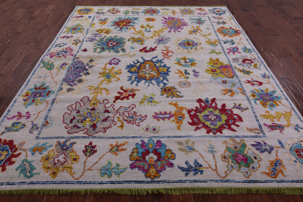 Turkish Oushak Handmade Wool Rug 8' 0" X 9' 8" - Q16069
