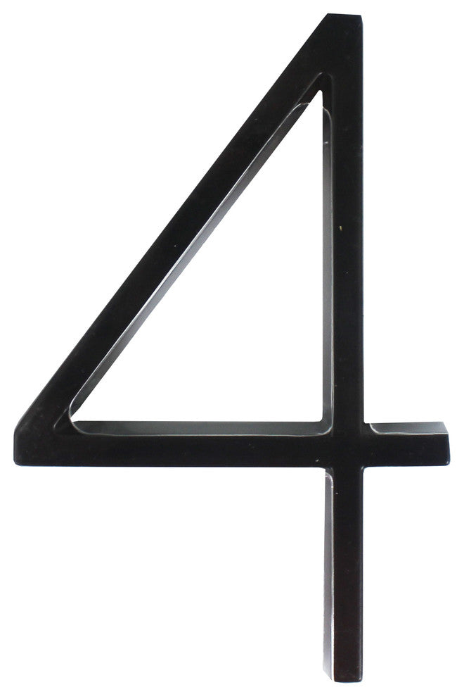 Floating House Number, Black, Number 4