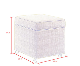 Lionel Linen Hidden Storage Castered Legs Ottoman Cube, Light Gray
