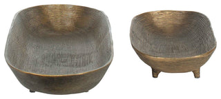 Uttermost Stratum Oval Brass Bowls Set of 2