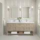 Breckenridge 72" Double Vanity, Oak, 1-Hole 3 CM White Zeus Top, Backsplash