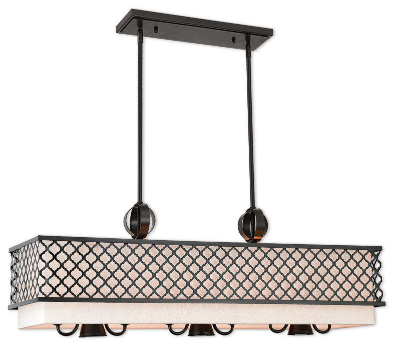 Livex Lighting Arabesque English Bronze Light Linear Chandelier