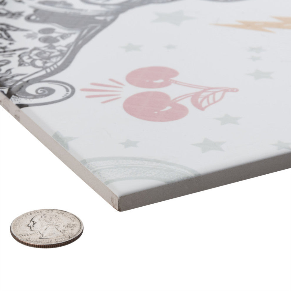 Rockstar Frenchie Ceramic Wall Tile Sample