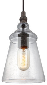 Generation Lighting P1449 Loras 6"W Mini Pendant - Dark Weathered Iron