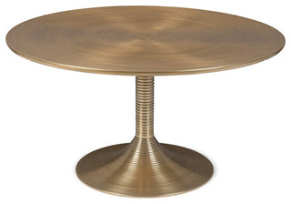 Gold Round Pedestal Coffee Table | Bold Monkey Hypnotising