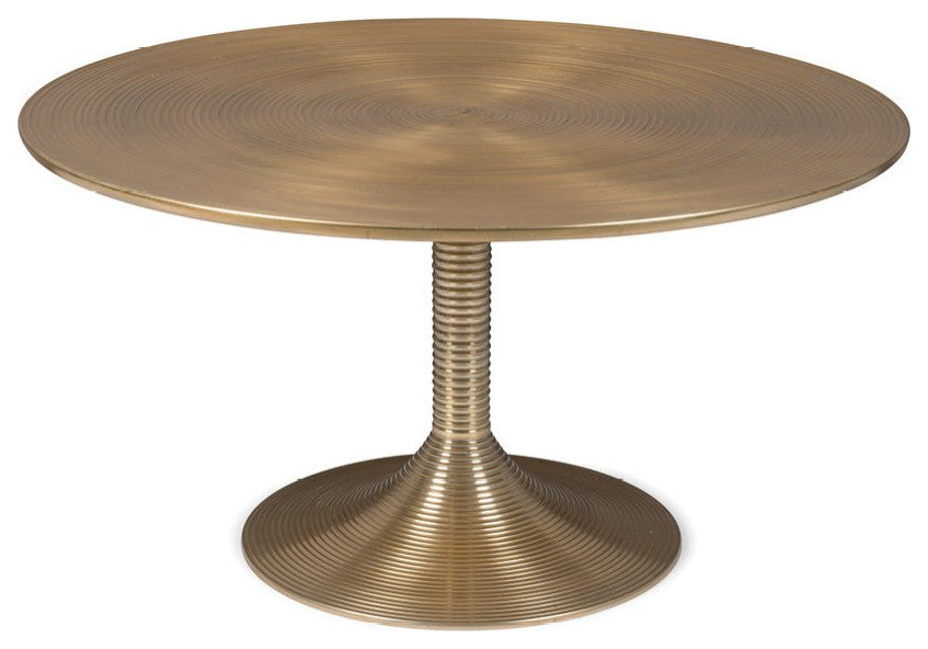 Gold Round Pedestal Coffee Table | Bold Monkey Hypnotising