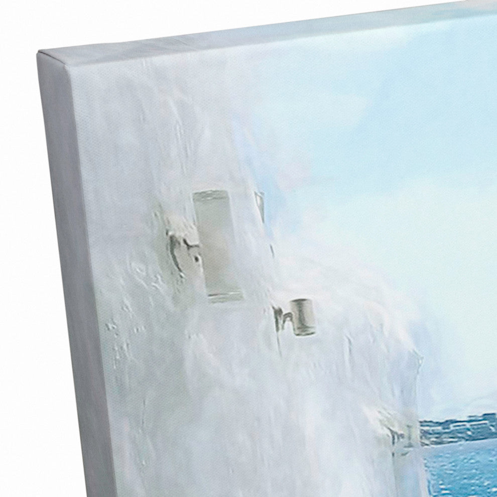 Grecian Tables By The Sea 16x20 Canvas Wall Art