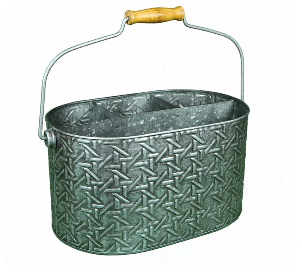 Galvanized Metal Caddy, Gray
