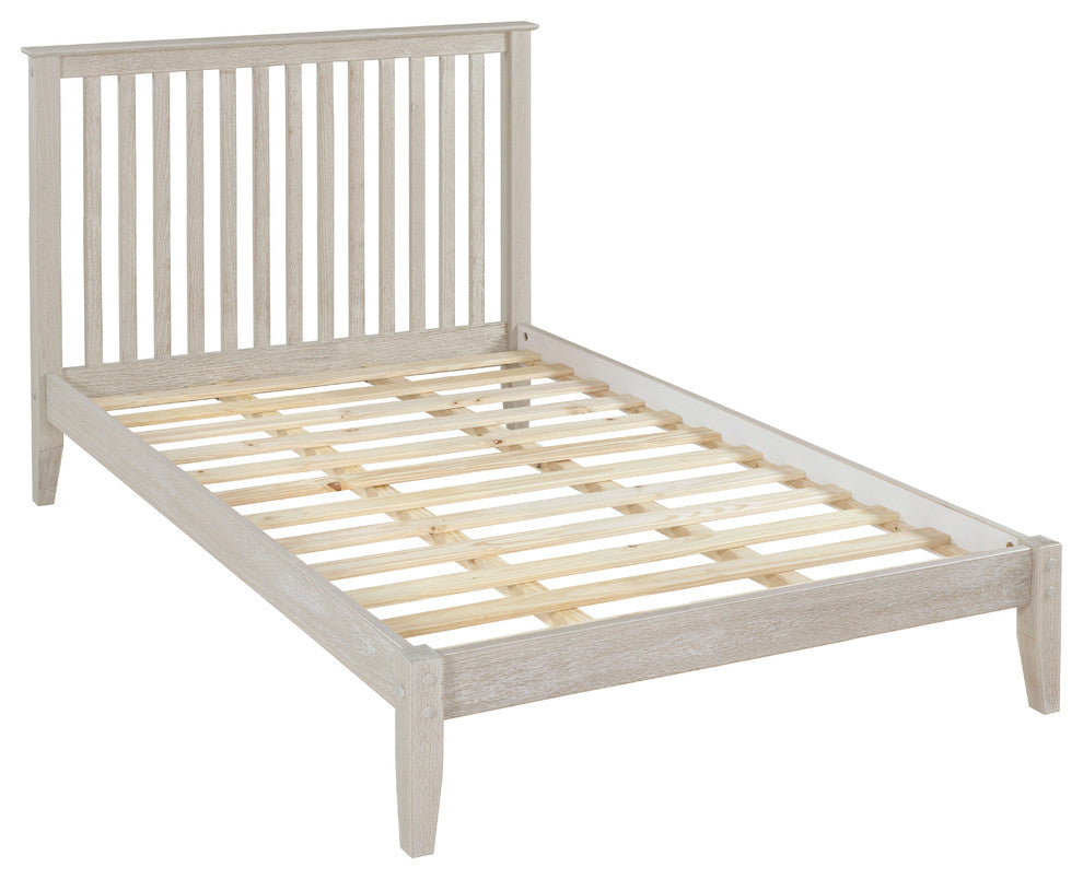 Mission Style Platform Bed, Weathered White, Full
