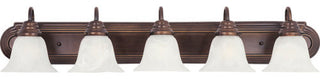 Maxim 8015 Essentials 36"W Bath Light - Oil Rubbed Bronze / Marble Glass