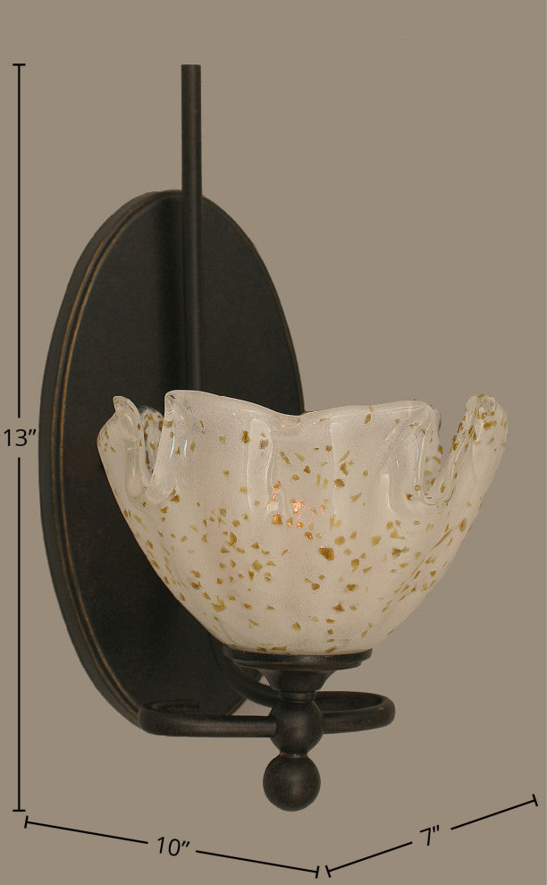 Capri 1-Light Wall Sconce, Gold Ice