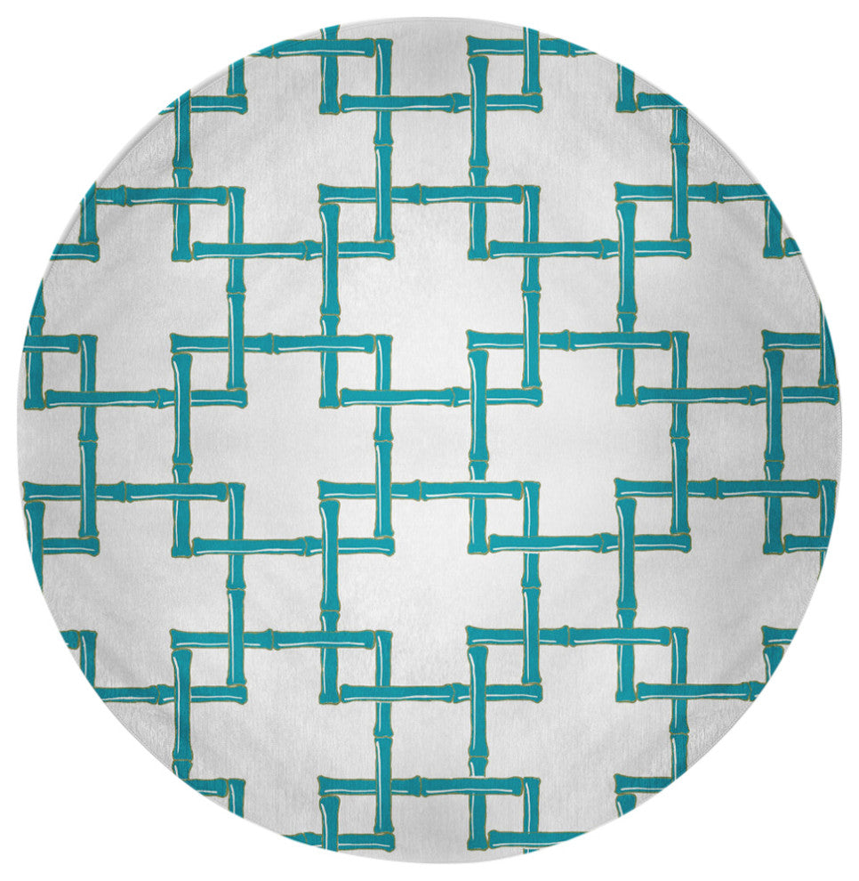 Bamboo Spring Chenille Rug, Explorer Blue, 5' Round