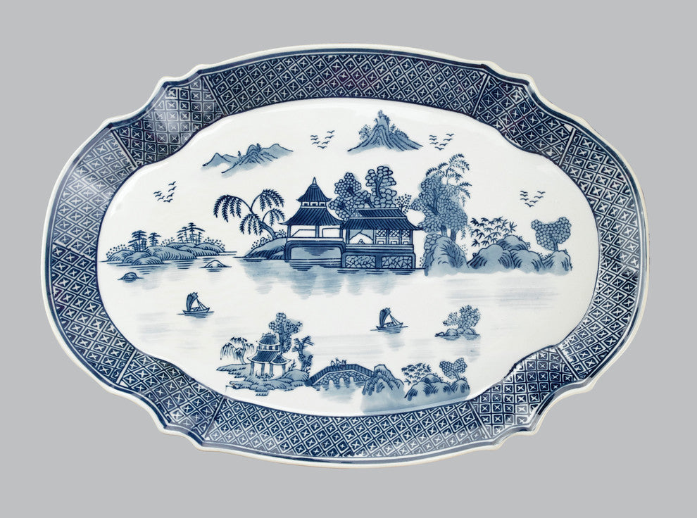 Blue and White 18" Platter