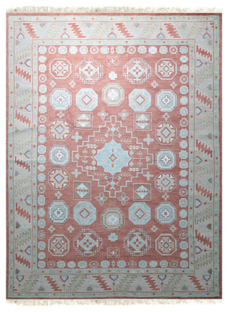 Hand-Knotted Wool Rust Traditional Geometric Modern Knotted Rug, 6' X 9'