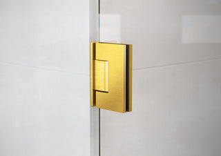 58.25"x53" Frameless Shower Bath Door Wall Hinge, Satin Brass