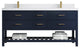 Parker 72 Double Sink Bath Vanity in Navy Blue  2" White Quartz