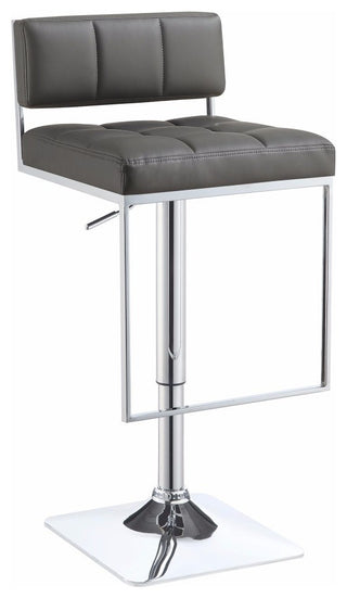Classic Adjustable Metal Bar Stool, Gray & Silver