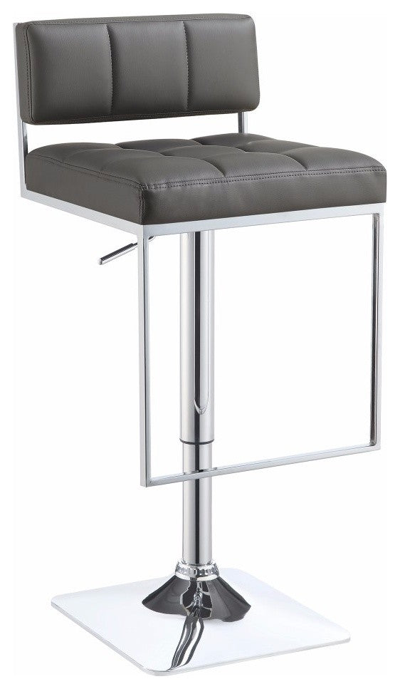 Classic Adjustable Metal Bar Stool, Gray & Silver