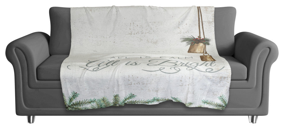 All is Calm All is Bright 50x60 Sherpa Fleece Blanket