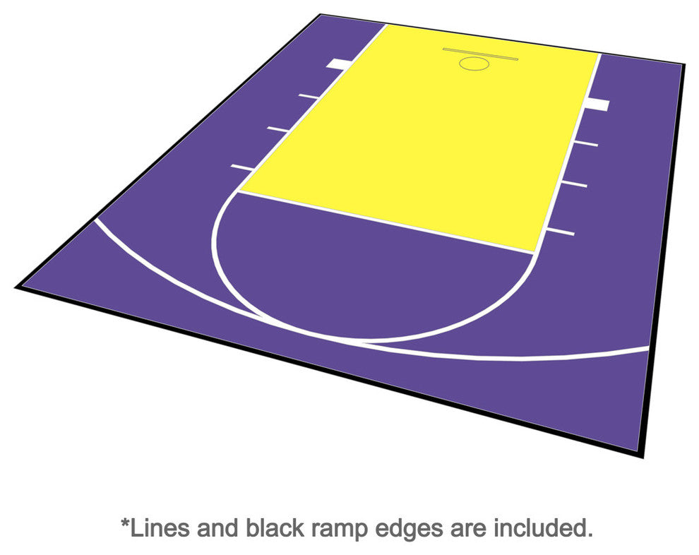 Outdoor Basketball Half Court Kit 20'x24', Yellow/Purple