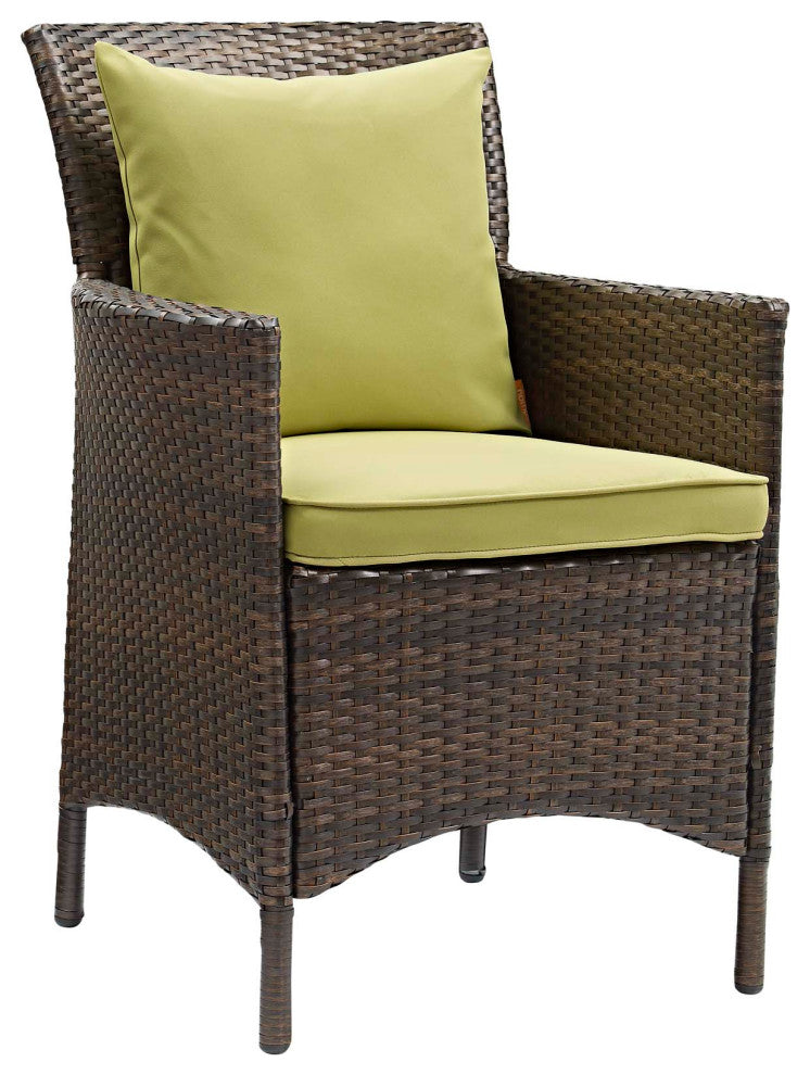 Conduit Outdoor Patio Wicker Rattan Dining Armchair Set of 4 EEI-4031-BRN-PER