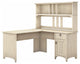 Classic Farmhouse Desk & Hutch, Cabinet & Multiple Compartments, Antique White