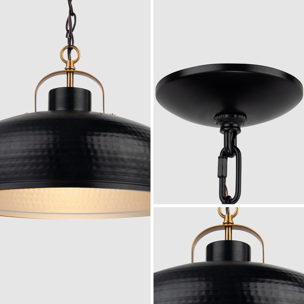 1-Light Rustic Metal Pendant