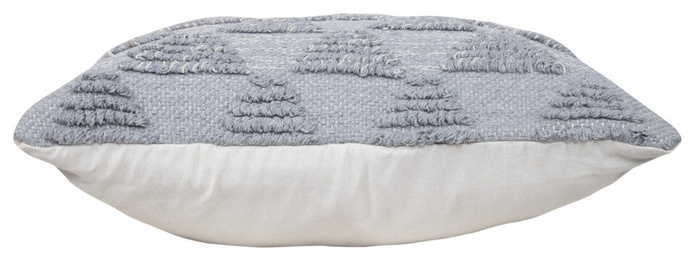 Ox Bay Handwoven Gray/White Geometric Organic Cotton Pillow Cover, 20"x20"