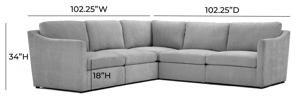 Aiden Gray Modular L Sectional - Grey