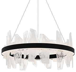 Quoizel PCAUR5030 Aurelia 30"W LED Abstract Ring Chandelier - Matte Black