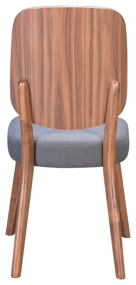 Alberta Dining Chair, Set of 2 Walnut & Dark Gray