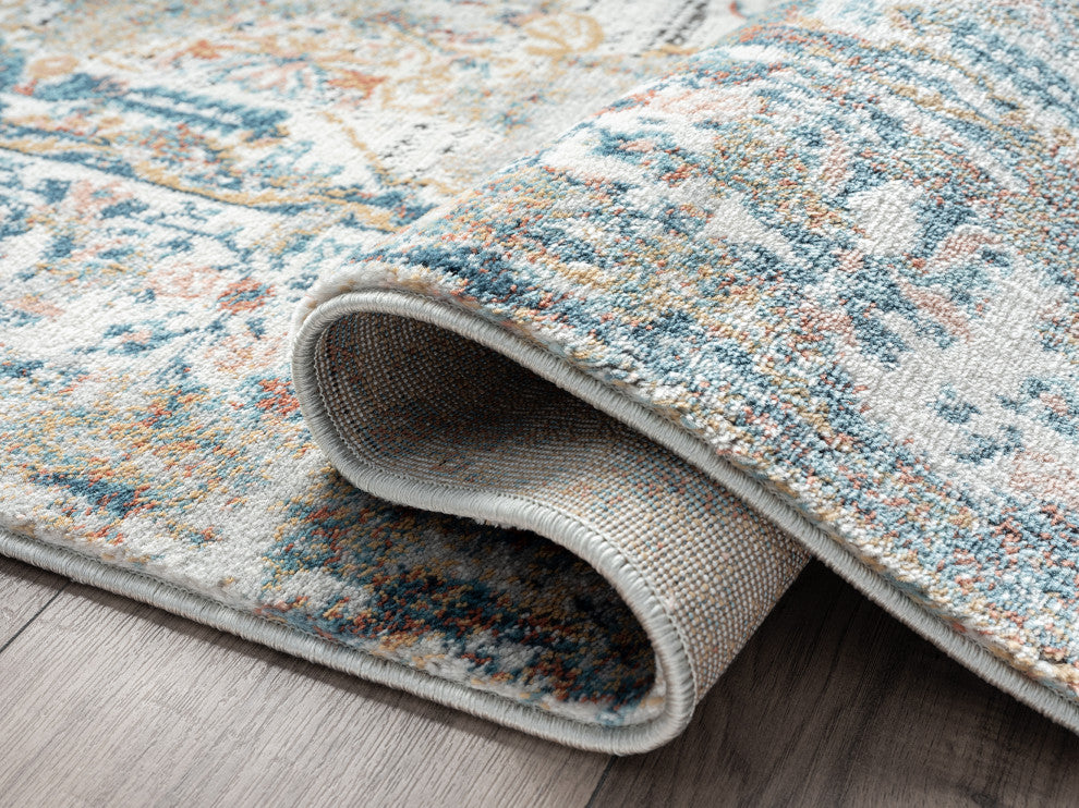 Abani Rugs Azure AZR200A Blue and Grey Vintage Area Rug
