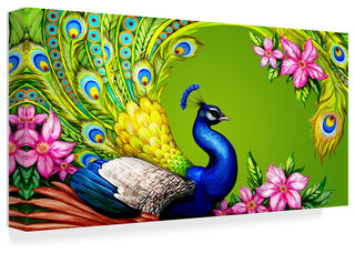 Maria Rytova 'Gorgeous Peacock' Canvas Art, 47"x24"