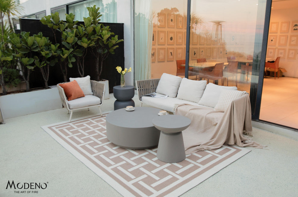 Rome 40" Round Concrete Coffee Table, Space Grey