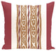 Ikat Ribbon Stripes Print Pillow, Brick, 20"x20"