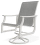 St. Catherine Sling Outdoor Swivel Rocker, Alloy/Snow
