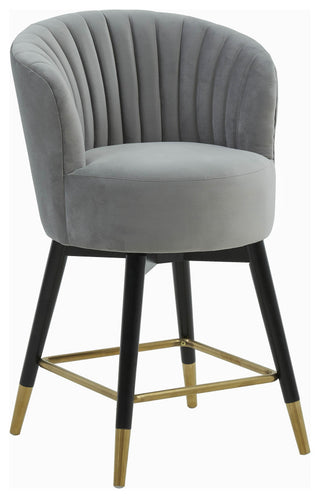 TOV Furniture Liana Grey Velvet Swivel Stool