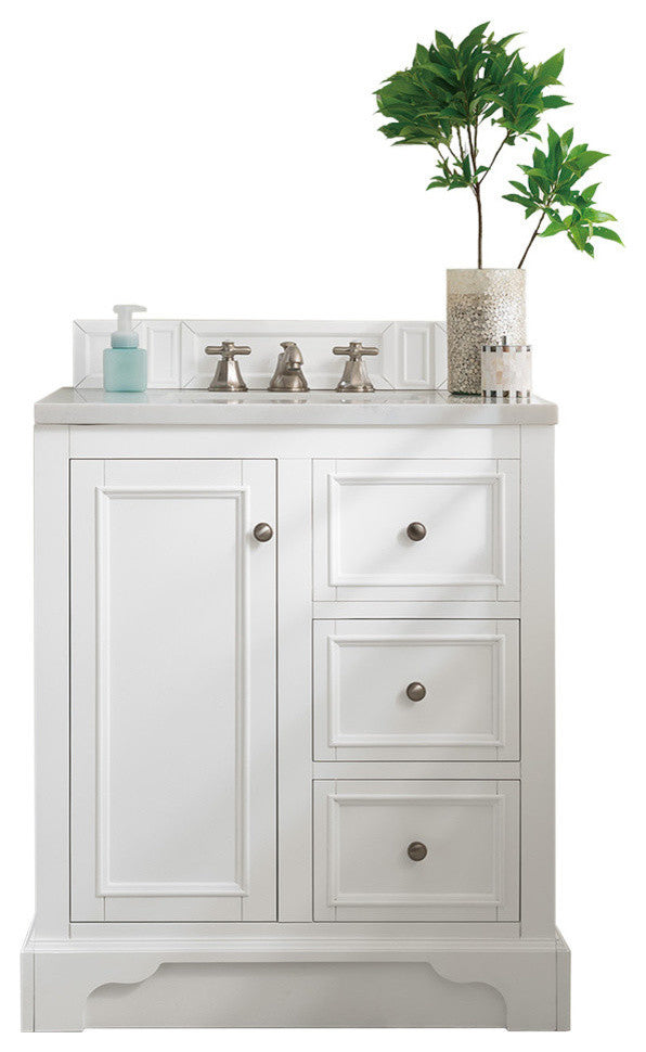 De Soto 30" Single Vanity, Bright White, Base Only