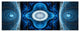 Cabalistic Blue Fractal Design, Abstract Canvas Art Print, 70"x28", 6 Panels