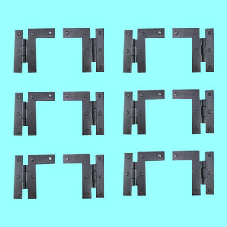 Black Cabinet Hinges 3.5" HL Offset Hinge Pair Left and Right Wrought Iron Hinge