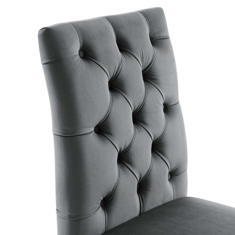 Duchess Performance Velvet Dining Chairs, Set of 2, Gray