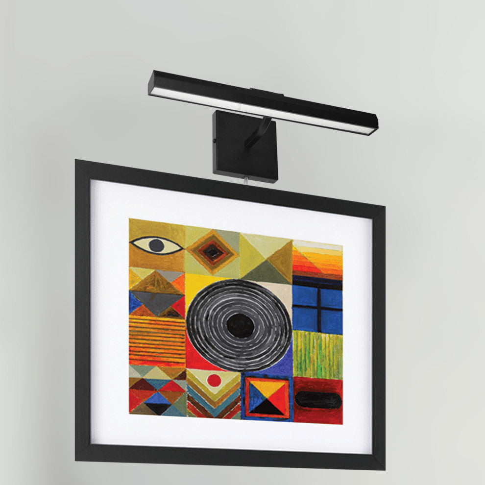 20W Picture Light With Frosted Glass, Matte Black