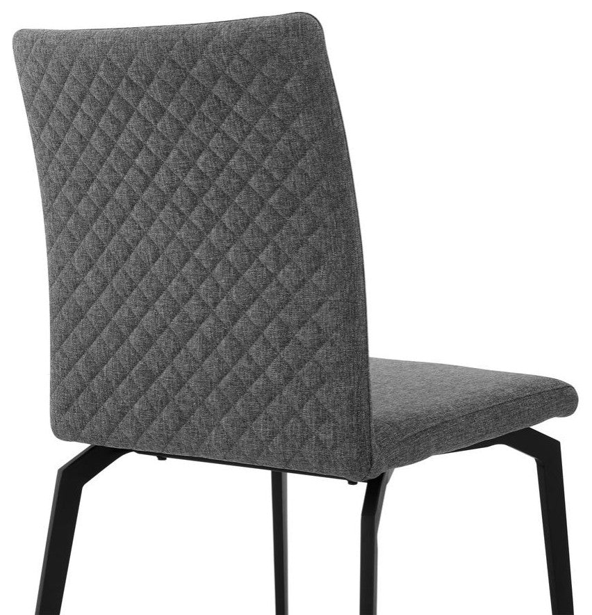 Lyon Gray Fabric and Metal Dining Room Chairs - Set of 2