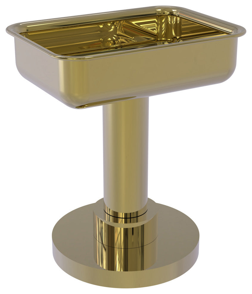 Vanity Top Soap Dish, Unlacquered Brass