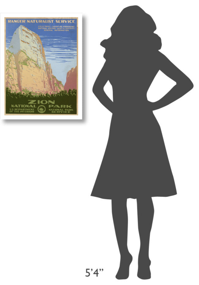 "Zion National Park, ca. 1938" Paper Print by Ranger Naturalist Service, 20"x26"