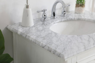 Home Living Single Bathroom Vanity, Antique White, 30"